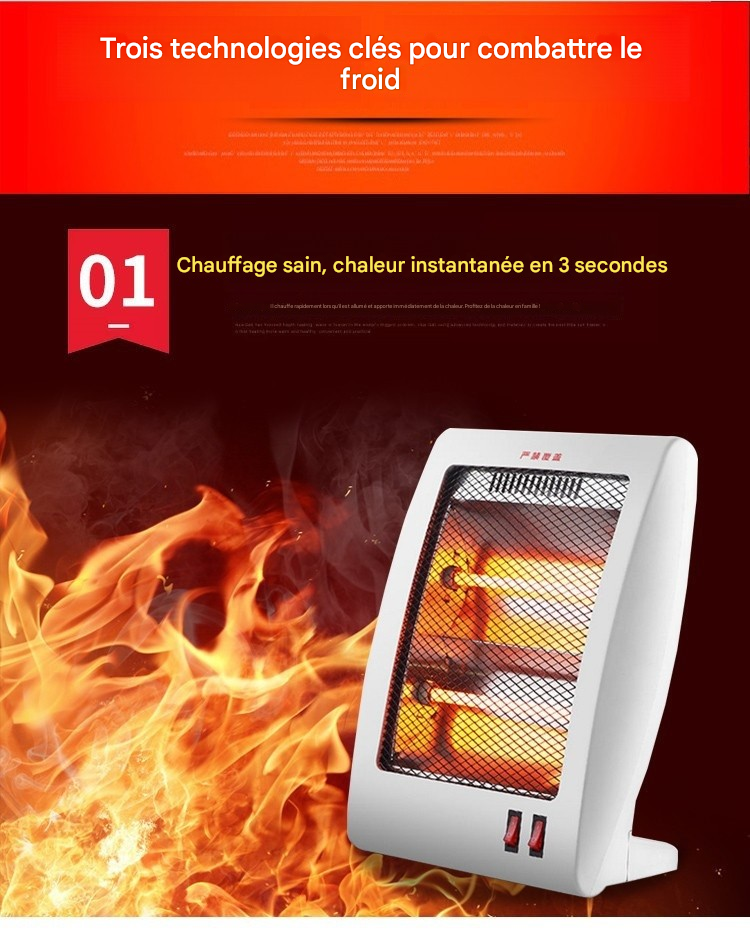 Mini Chauffage Quartz 600W – Chauffage Rapide, Compact & Économique