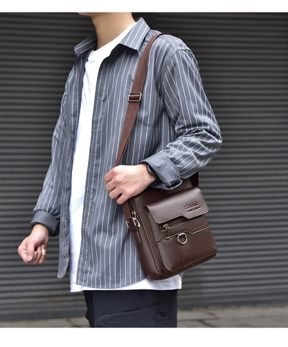 Sac Bandoulière Homme Cuir PU - Business Grande Capacité Imperméable