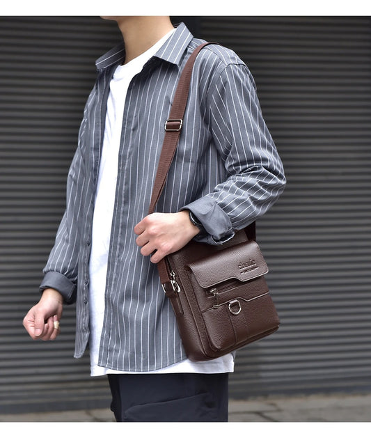 Sac Bandoulière Homme Cuir PU - Business Grande Capacité Imperméable