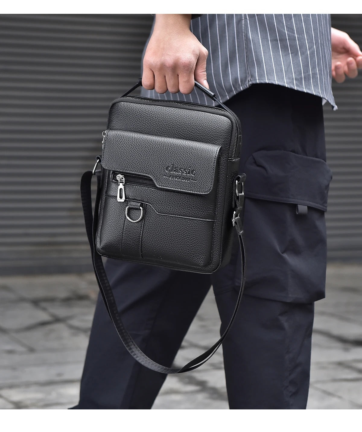 Sac Bandoulière Homme Cuir PU - Business Grande Capacité Imperméable