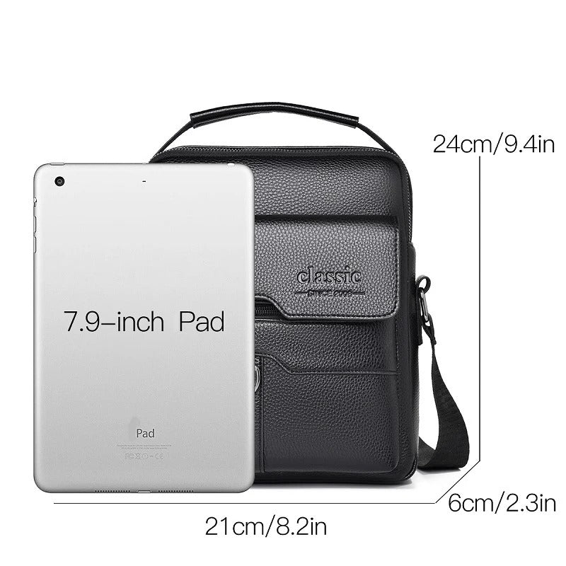 Sac Bandoulière Homme Cuir PU - Business Grande Capacité Imperméable