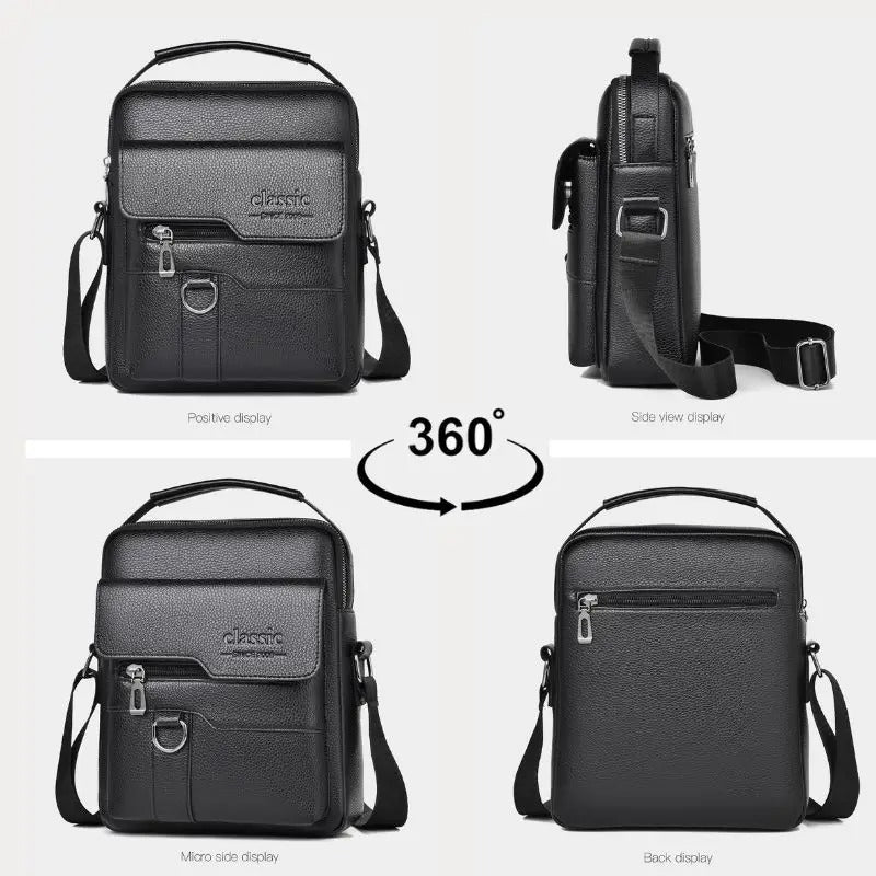 Sac Bandoulière Homme Cuir PU - Business Grande Capacité Imperméable