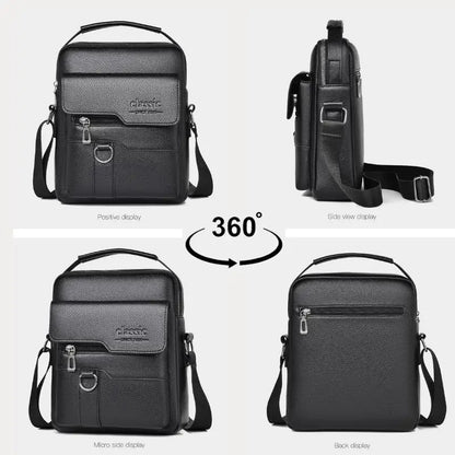 Sac Bandoulière Homme Cuir PU - Business Grande Capacité Imperméable